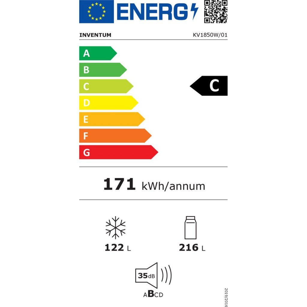 Inventum Kv1850W Koelkast 216+122L Wit