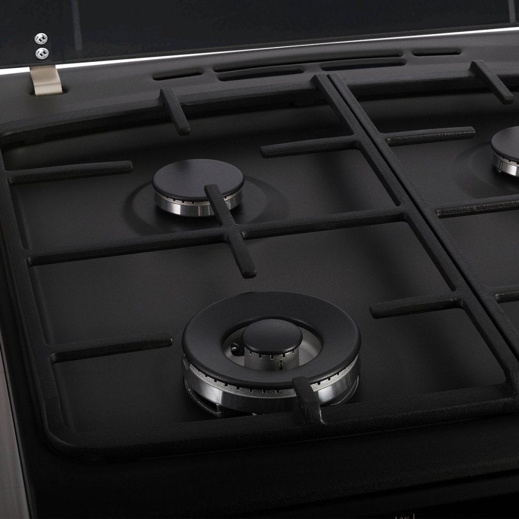 Inventum Vfg6034Wgzwa Vrijstaand Gasfornuis + Elektrische Hetelucht Oven Zwart
