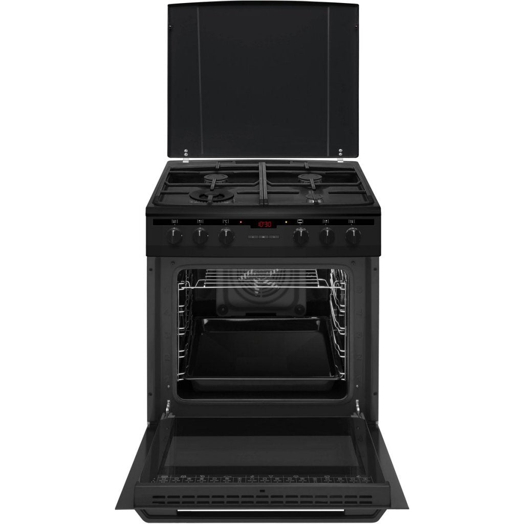 Inventum Vfg6034Wgzwa Vrijstaand Gasfornuis + Elektrische Hetelucht Oven Zwart