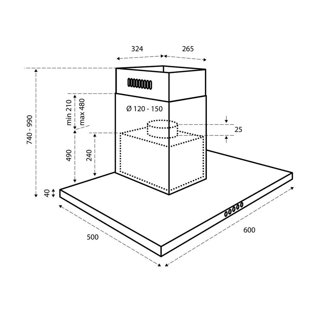 Inventum Akb6005Rvs Afzuigkap Rvs