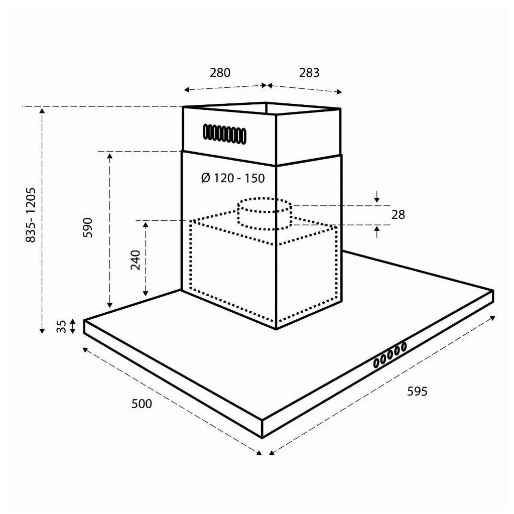 Inventum Akb6000Zwa Afzuigkap Rvs/Zwart