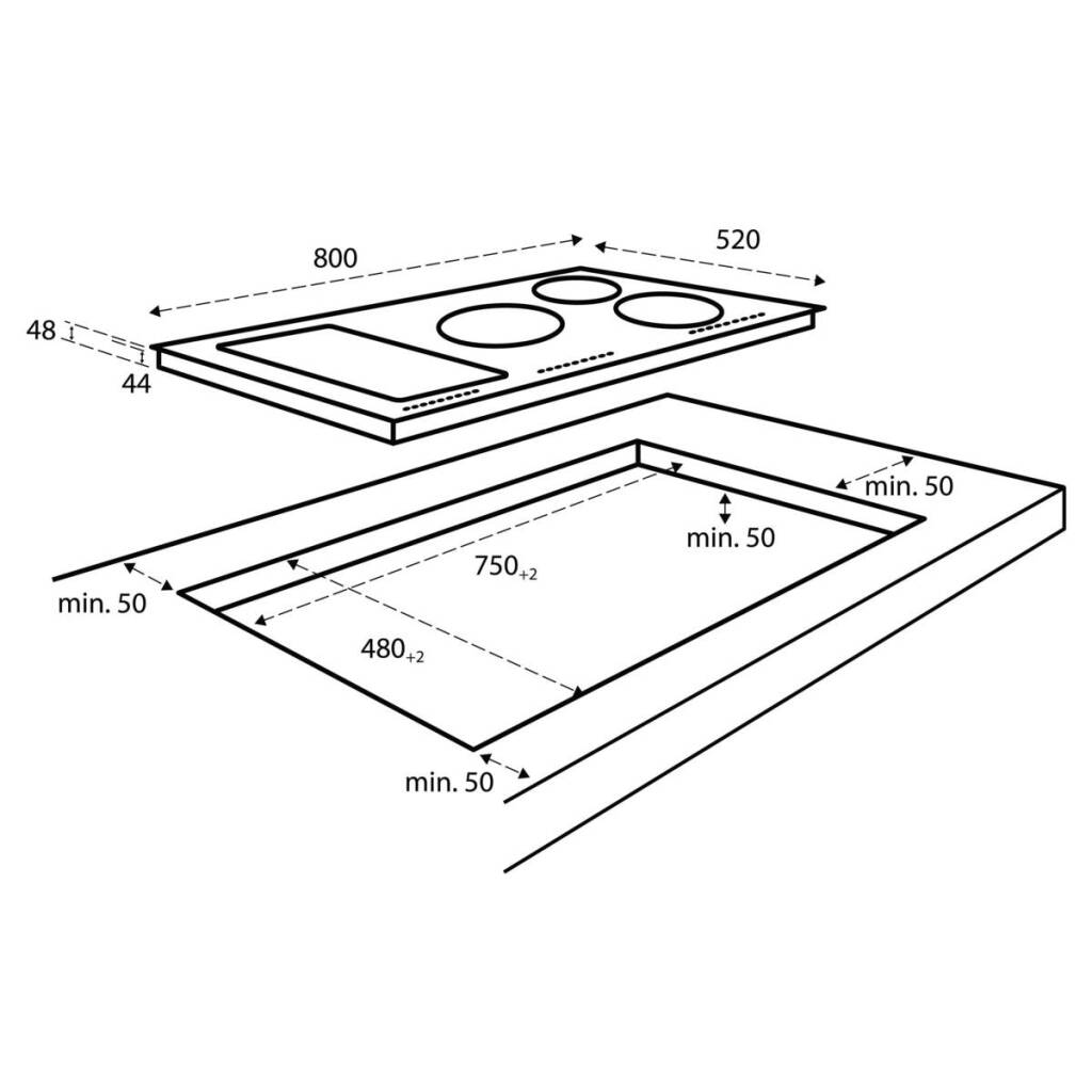 Inventum Iki8045 Inbouw Inductiekookplaat 5 Kookzones Zwart