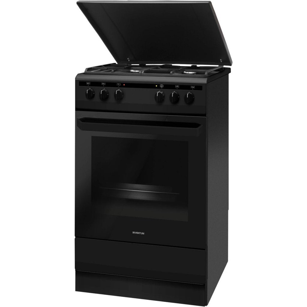 Inventum Vfg5020Gzwa Vrijstaand Gasfornuis + Elektrische Hetelucht Oven Zwart
