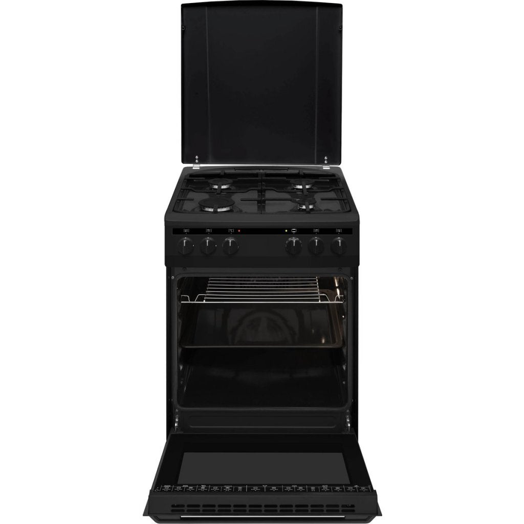 Inventum Vfg5020Gzwa Vrijstaand Gasfornuis + Elektrische Hetelucht Oven Zwart