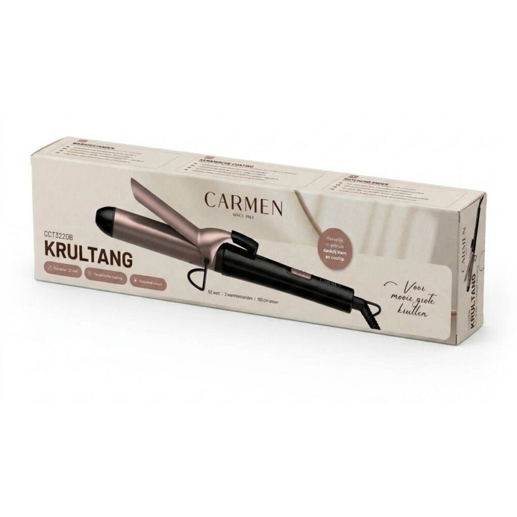 Carmen Cct3220B Krultang 32 Mm Zwart/Campagne