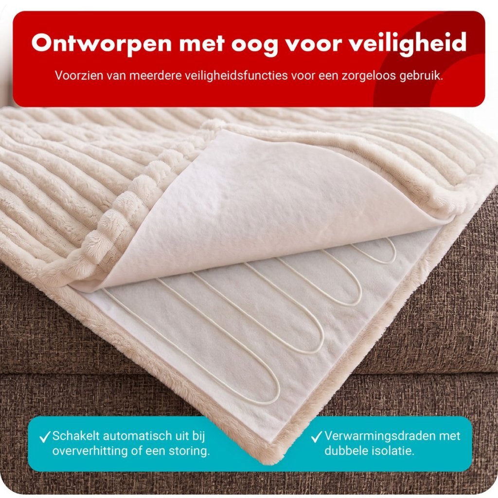 Tomado Teb1805C  Elektrische Omslagdeken 180X130 Cm Beige