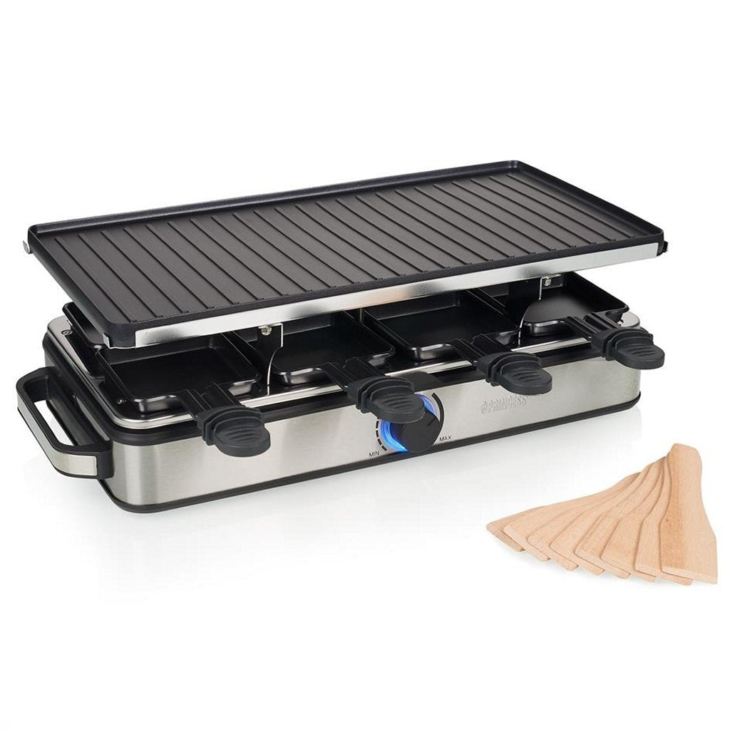 Princess 162645 Raclette 8 Grill Deluxe Zwart/Rvs