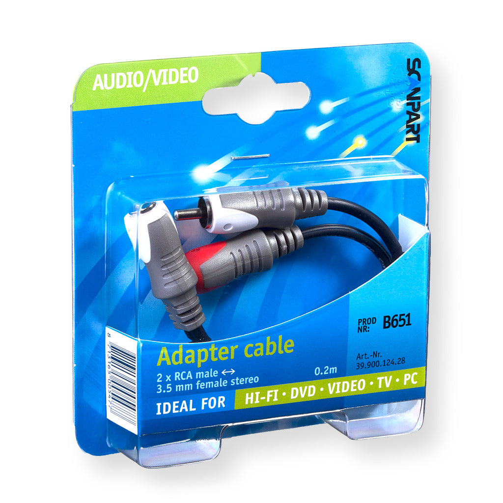 Scanpart Verloopkabel 3.5S(F)-2Tulp(M) 0.2M