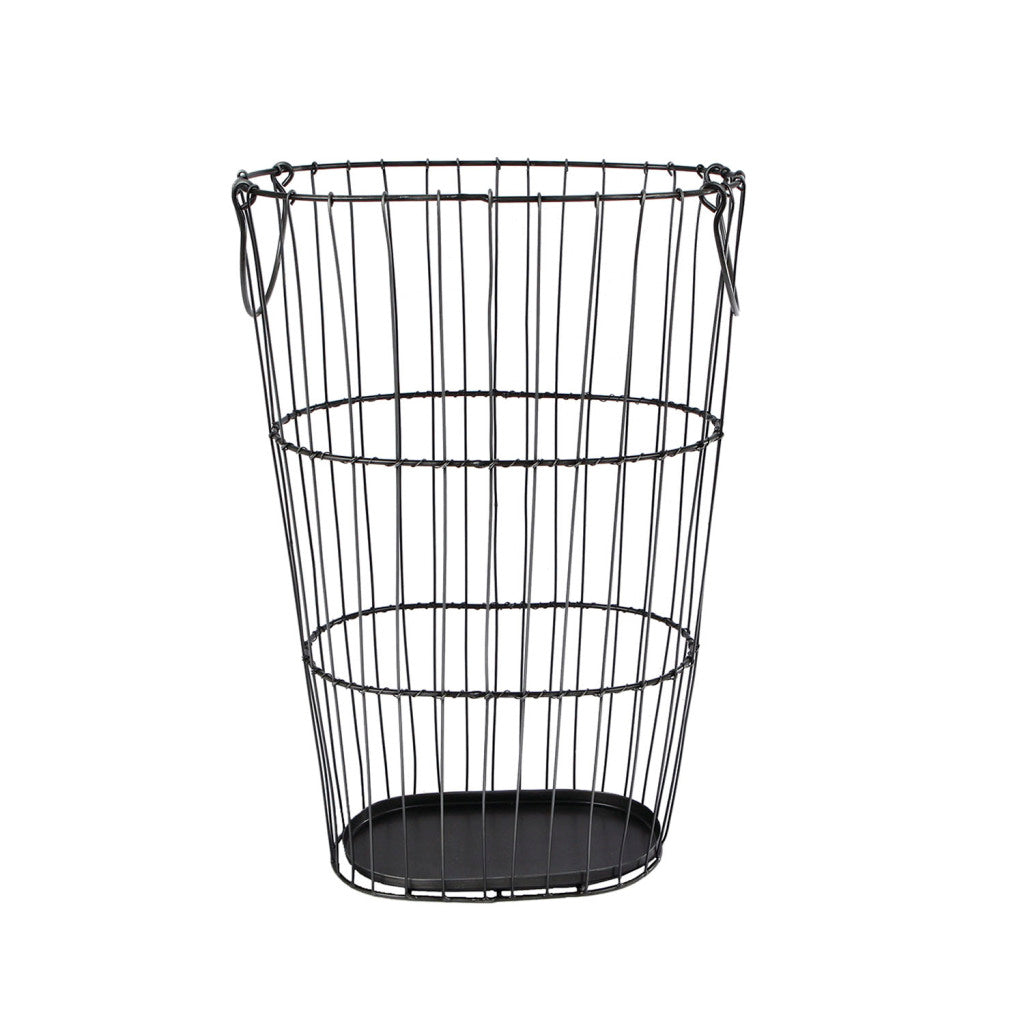 Overige Merken Decoratie Metalen Mand Jill 17X28X43 Cm Zwart