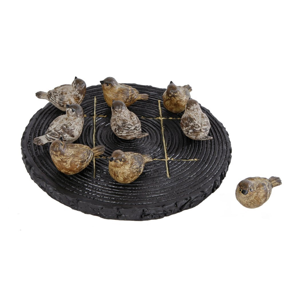 Overige Merken Tic Tac Toe Birds 21X21X5 Cm Zwart/Bruin