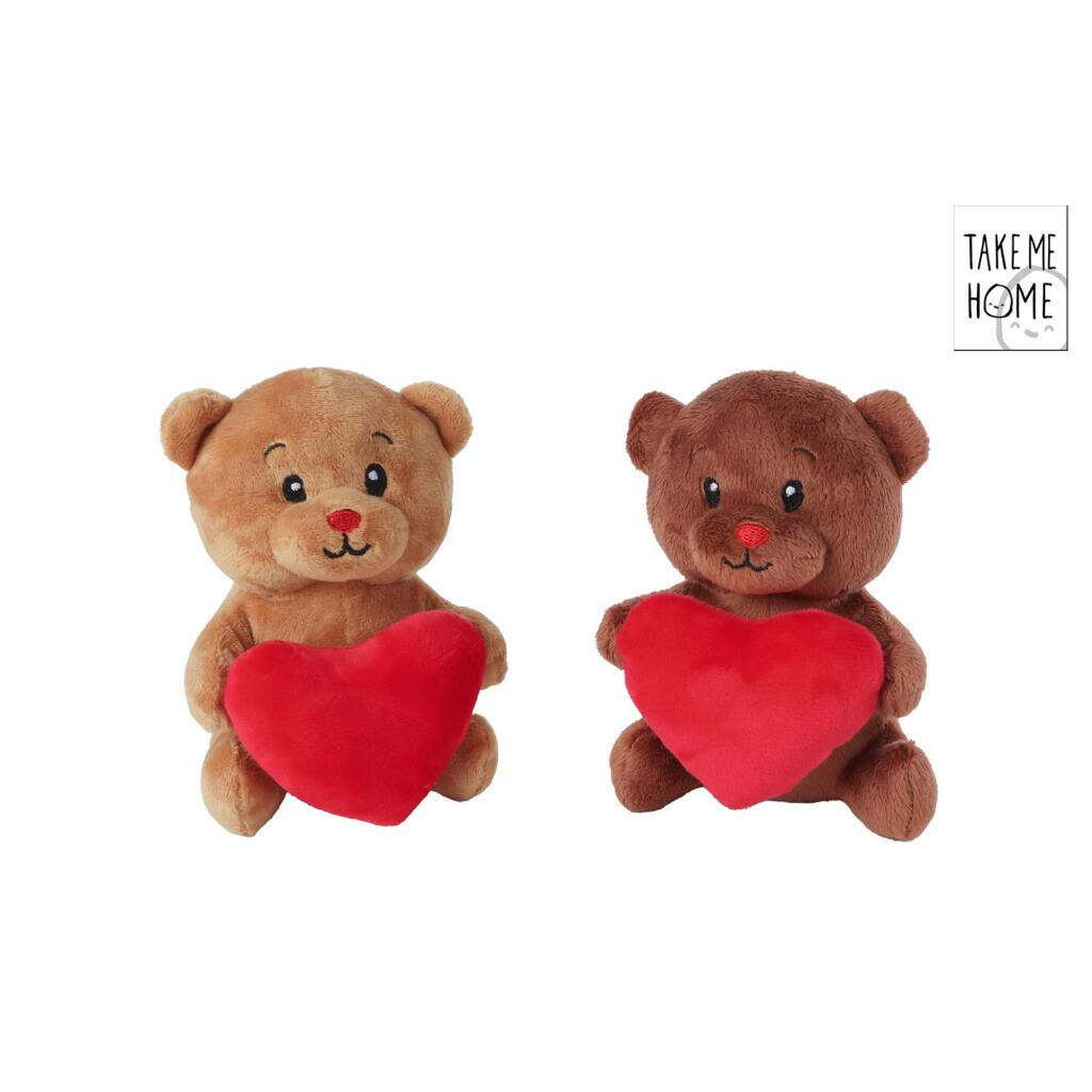 Overige Merken Knuffelbeer Met Hart 15 Cm Assorti
