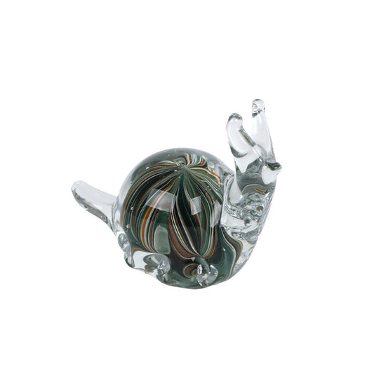 Overige Merken Sculptuur Glazen Slak 12.5X6.5X9.5 Cm Bruin/Groen