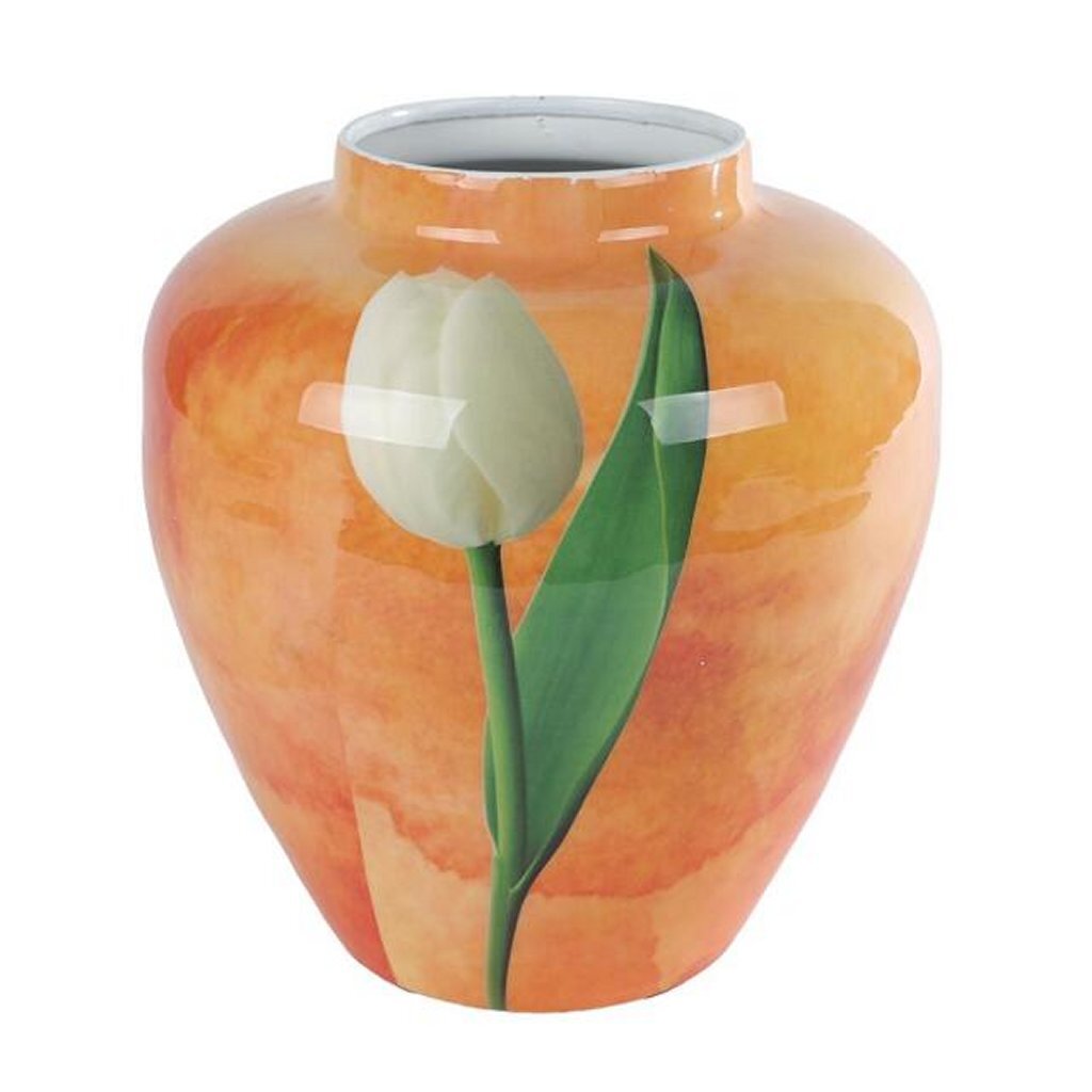 Overige Merken Vaas Tulp 20X20X22 Cm Metaal/Oranje