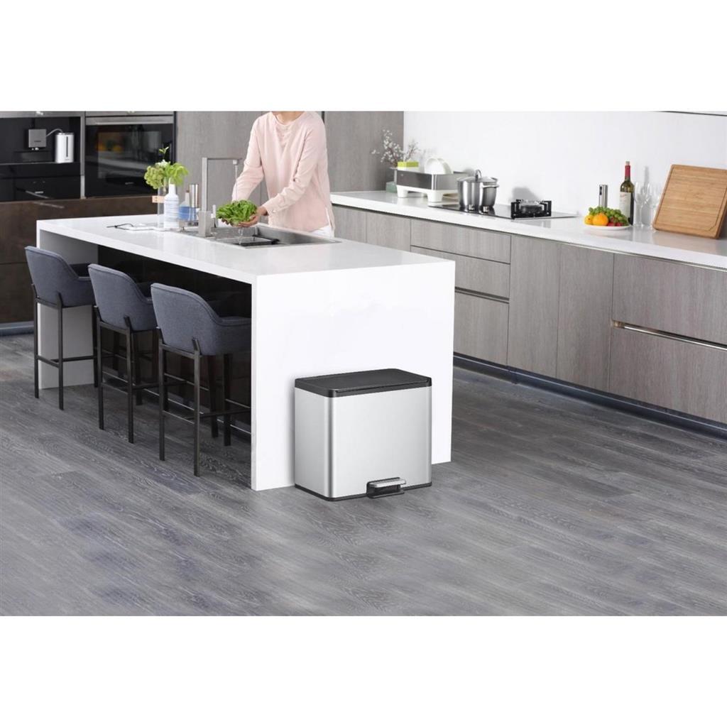 Eko Essential Recycling Pedaalemmer 3X9L Mat Rvs