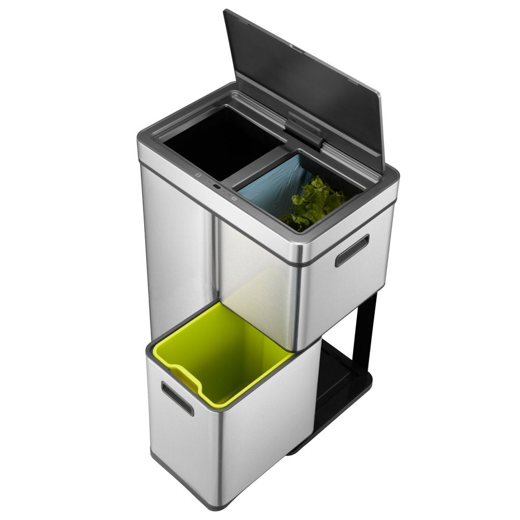 Eko Recycle Mirage Plus Sensor Afvalbak 30+15+15L Mat Rvs