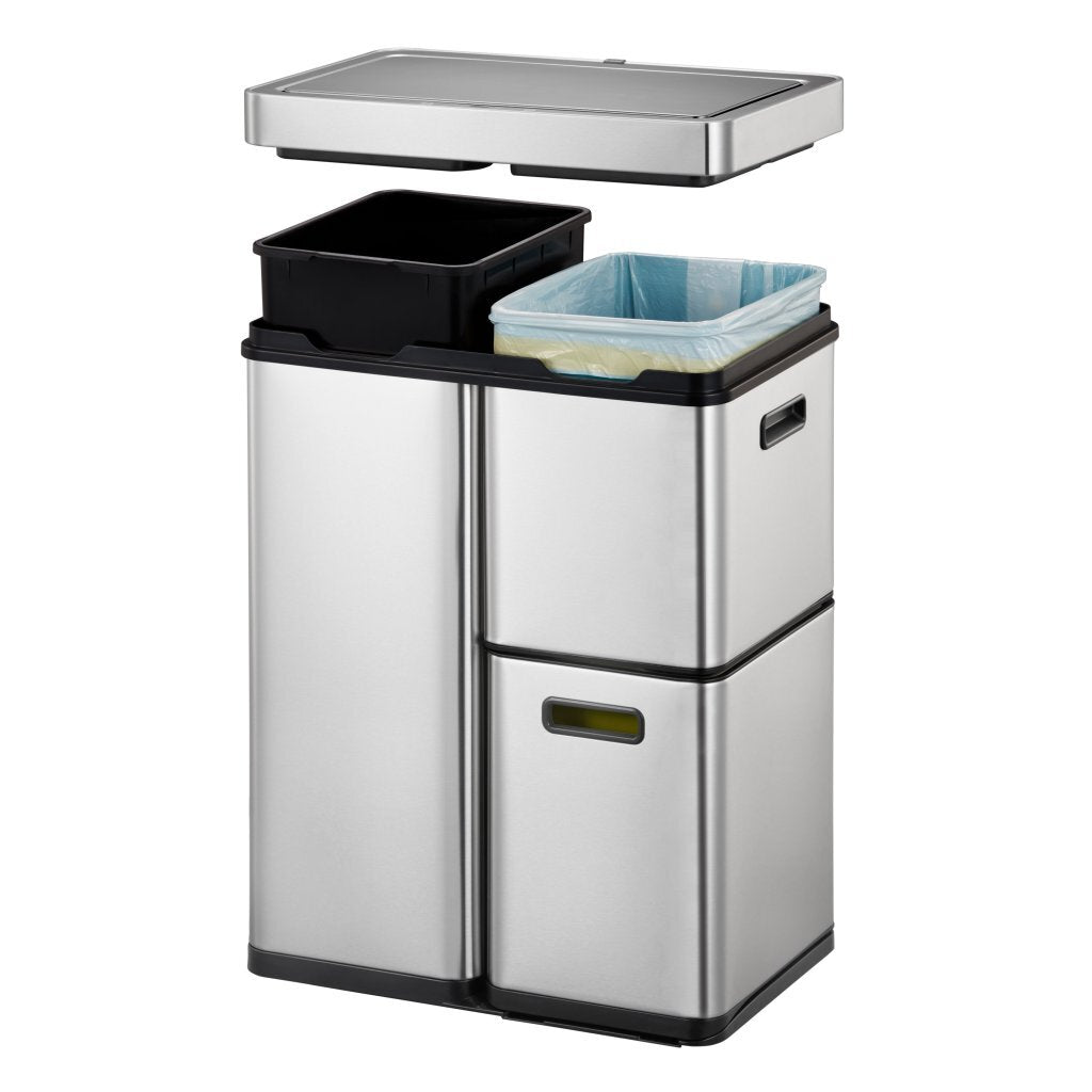 Eko Recycle Mirage Plus Sensor Afvalbak 30+15+15L Mat Rvs