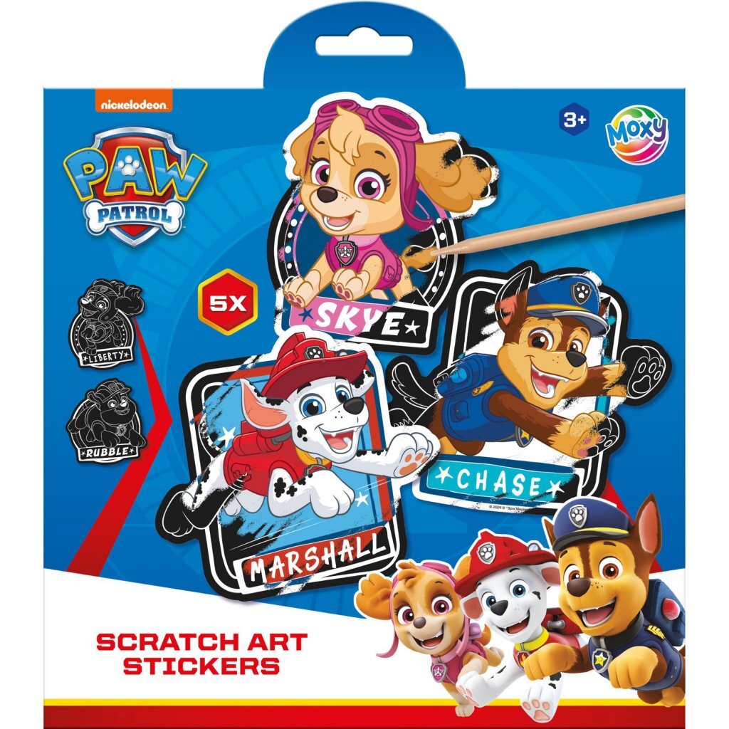 Paw Patrol Scratch Art Stickers + Pen 5 Stuks
