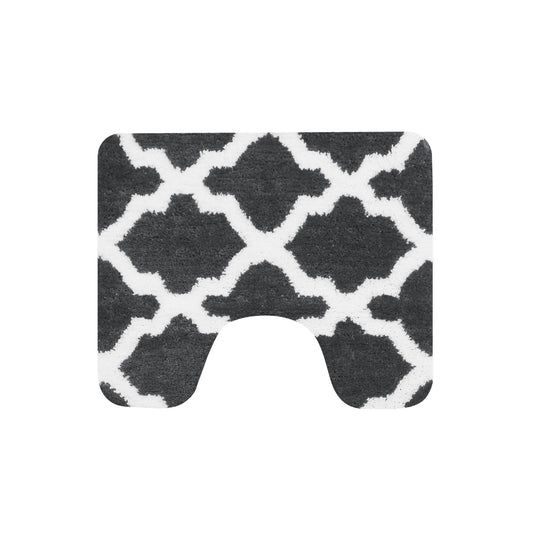 Dutch House Toulon Toiletmat 60X50 Cm Antraciet/Wit