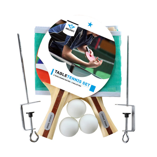 Angel Sports Tafeltennis Set Met Netpost/3 Ballen/2 Bats