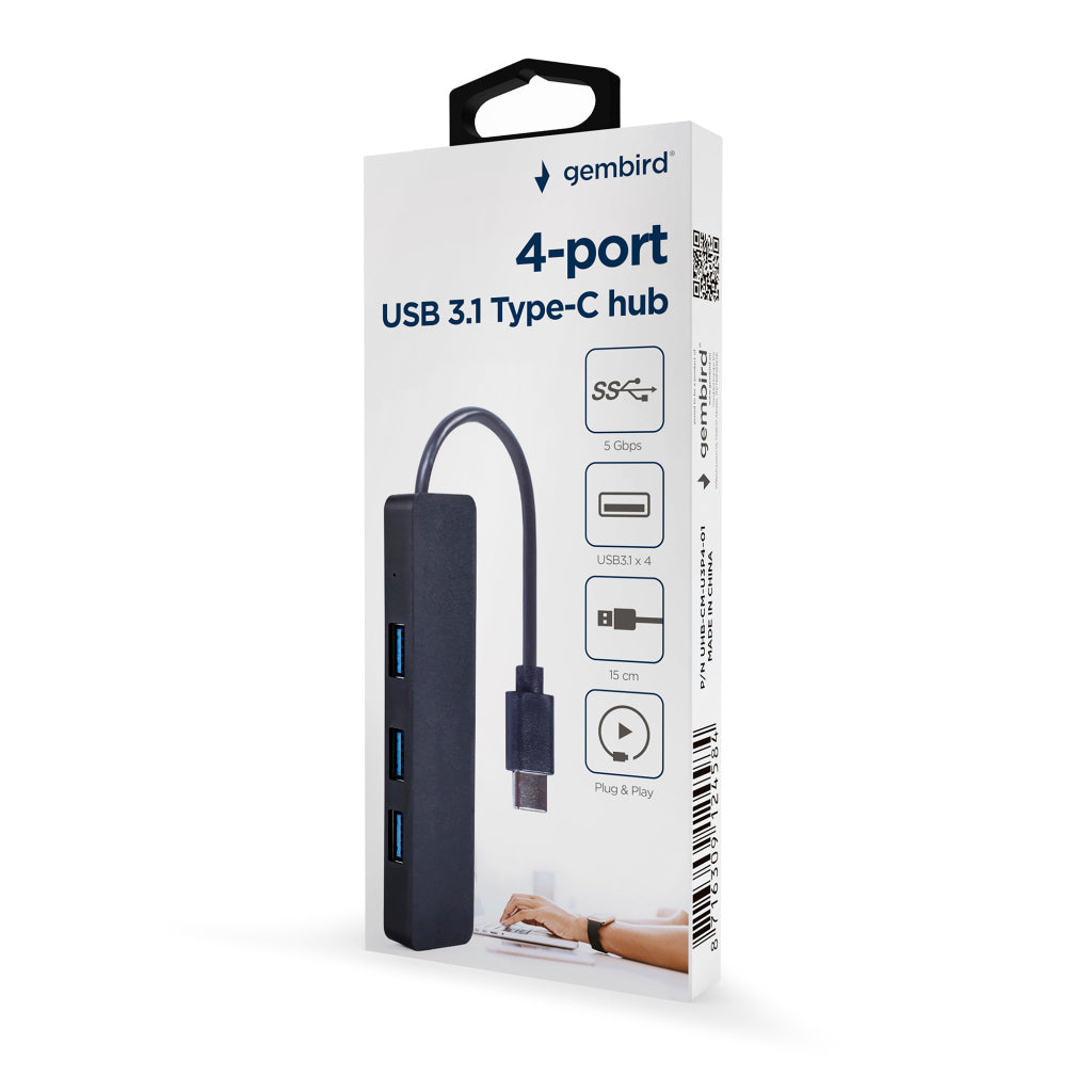 Gembird Gmb Hub Usb-C 4-Poorts U3P4-01