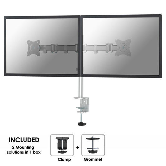 Newstar Nm-D135Dsilver Flatscreen Bureausteun Zilver