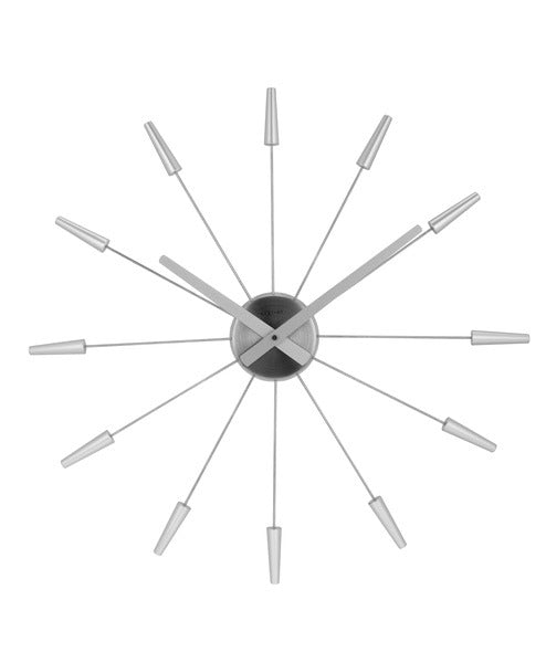Nextime Ne-2610Zi Wandklok Dia. 58 Cm, Metaal, Zilver, 'Plug Inn'