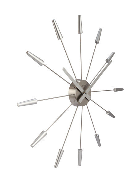 Nextime Ne-2610Zi Wandklok Dia. 58 Cm, Metaal, Zilver, 'Plug Inn'