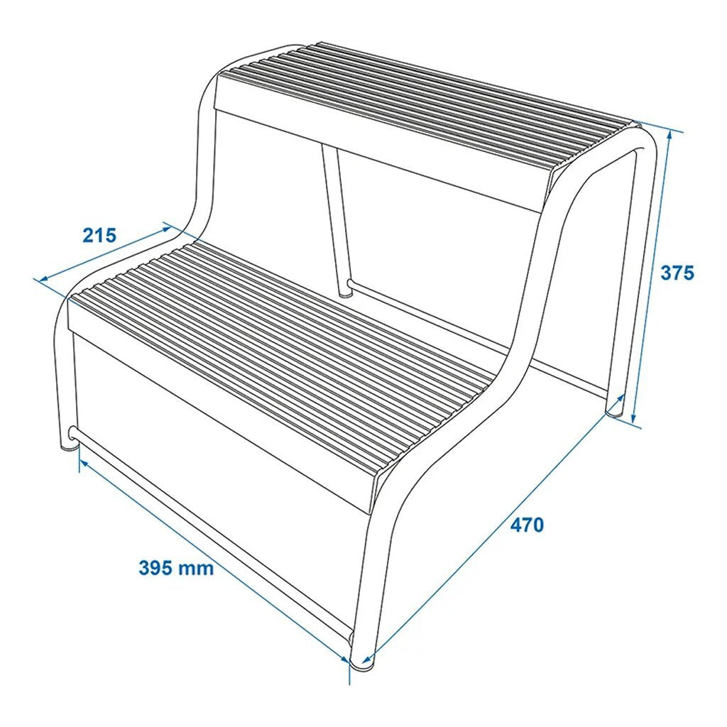 Proplus Opstapje 2 Treden Voor Caravan/Camper Chroom/Zwart