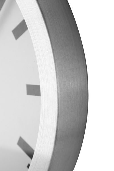 Nextime Ne-3999St Wandklok Dia. 35 Cm, Geborsteld Aluminium, 'Station'