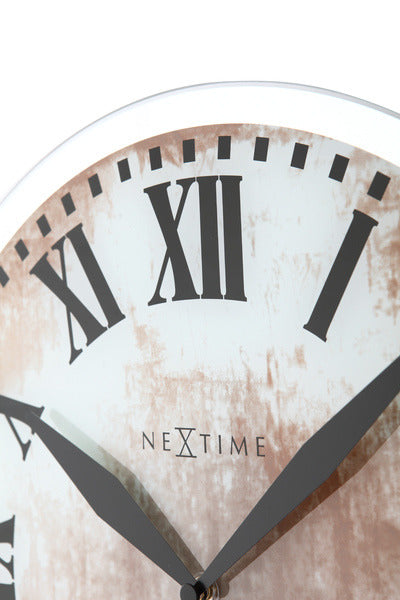 Nextime Ne-8162 Wandklok Dia. 43 X 4.2 Cm, Glas, Wit, 'Romana'