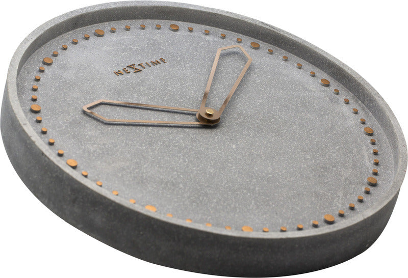 Nextime Ne-3197Gs Wandklok Dia. 35 Cm, Polyresin, Grijs
