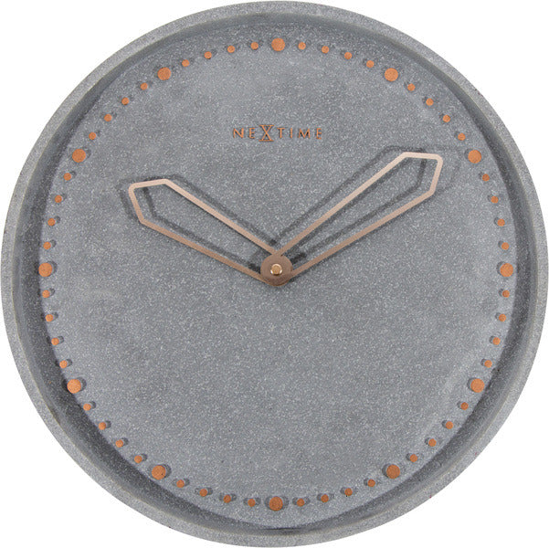 Nextime Ne-3197Gs Wandklok Dia. 35 Cm, Polyresin, Grijs