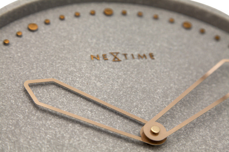 Nextime Ne-3197Gs Wandklok Dia. 35 Cm, Polyresin, Grijs