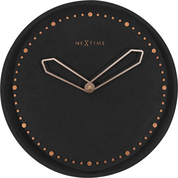 Nextime Ne-3197Zw Wandklok Dia. 35 Cm, Polyresin, Zwart