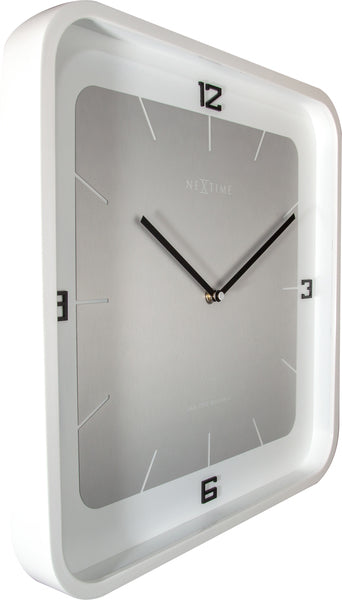 Nextime Ne-3518Wi Wandklok Square Wall 40 X 40 X 4 Cm Wit