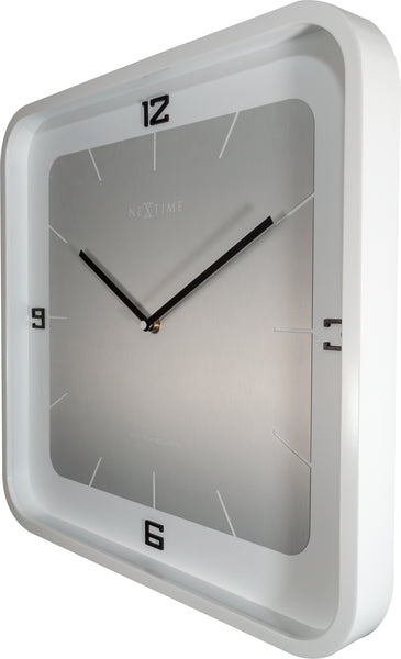 Nextime Ne-3518Wi Wandklok Square Wall 40 X 40 X 4 Cm Wit