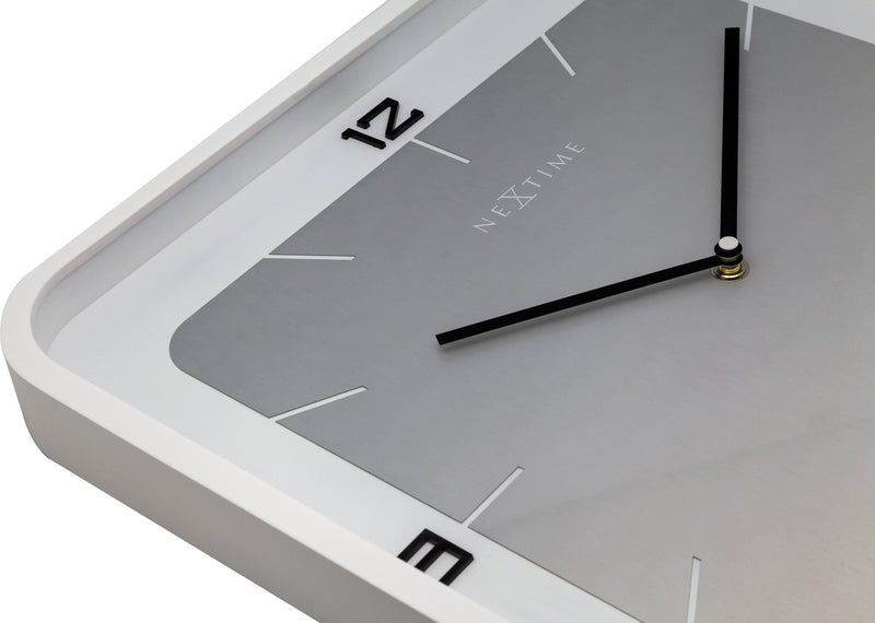 Nextime Ne-3518Wi Wandklok Square Wall 40 X 40 X 4 Cm Wit