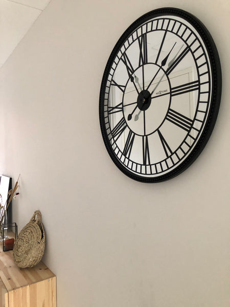 Nextime Ne-3255 Wandklok Cleopatra Mirror Dia 56Cm Glas Zwart