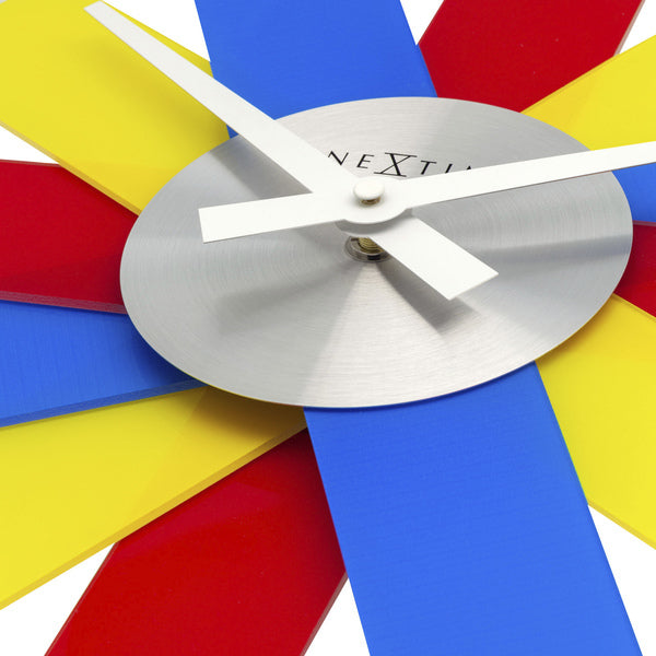 Nextime Ne-3285Di Design Wandklok - 40Cm- Stille Klok - Multicolor - Acryl - "Plexi"