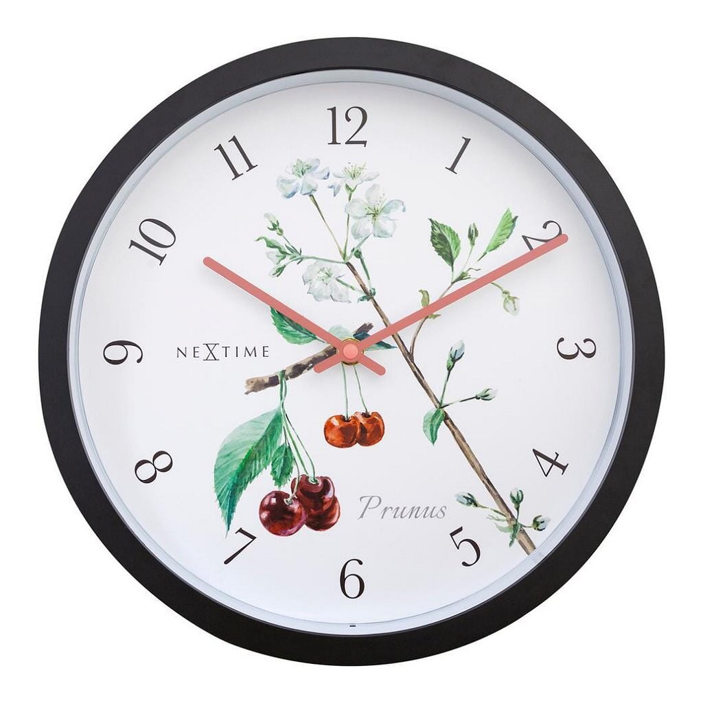 Nextime Ne-4314 Buitenklok Prunus 30.5 Cm Zwart/Wit