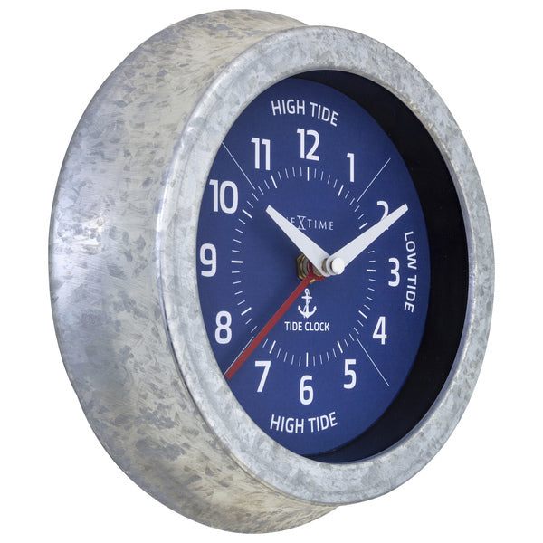 Nextime Ne-4321Bl Tide Getijdenklok 22 Cm Blauw/Metaal