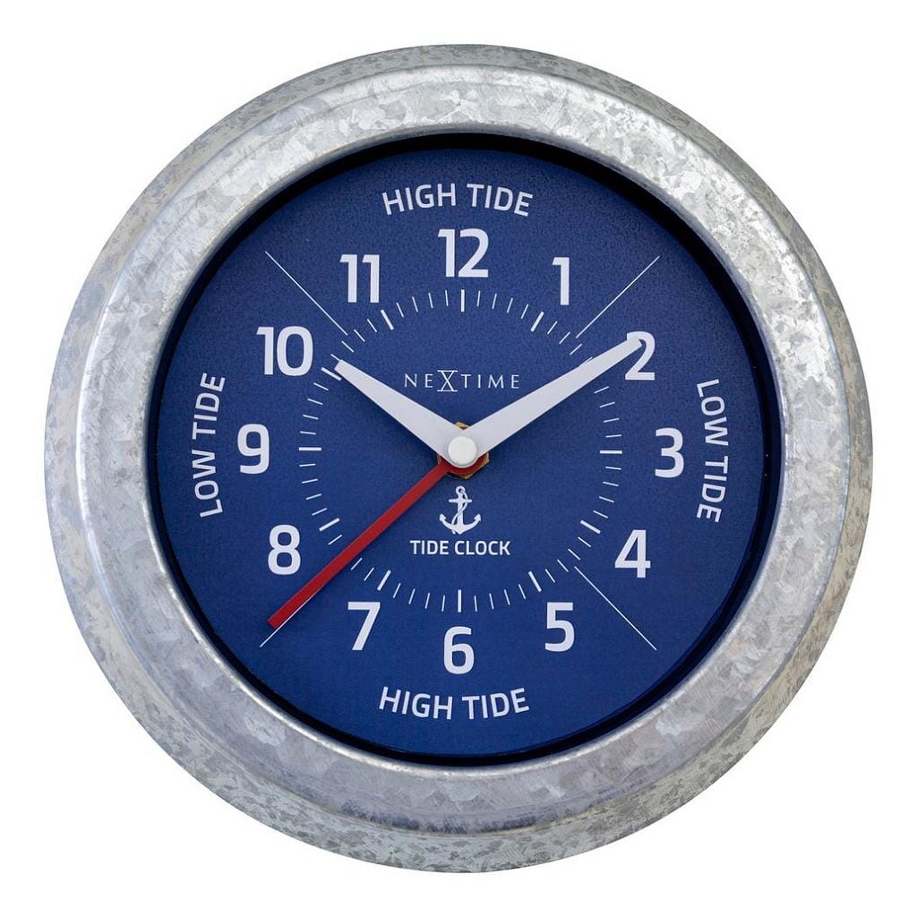 Nextime Ne-4321Bl Tide Getijdenklok 22 Cm Blauw/Metaal