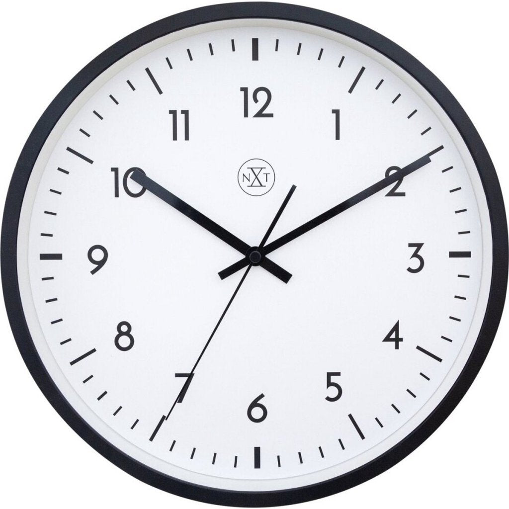 Nextime Nx-7369Zw Wandklok Easy Big 30 Cm Zwart/Wit