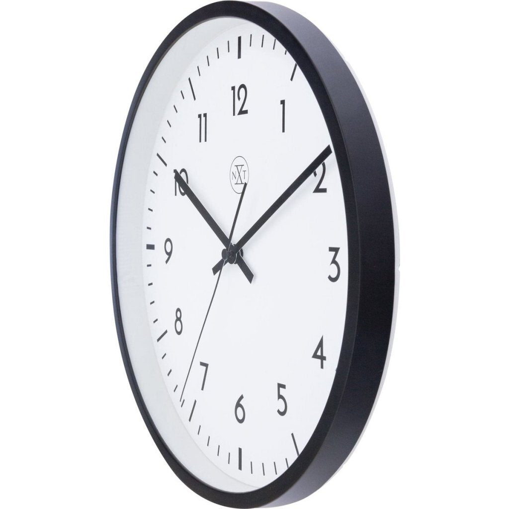 Nextime Nx-7369Zw Wandklok Easy Big 30 Cm Zwart/Wit