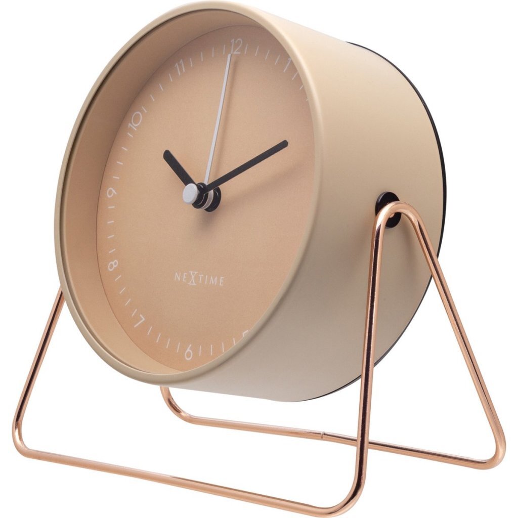 Nextime Ne-5240Rz Wekker Berlin 14X13 Cm Champagne/Metaal