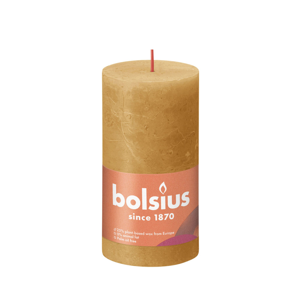 Bolsius Kaars 13X6,8 Cm Honey Rustiek