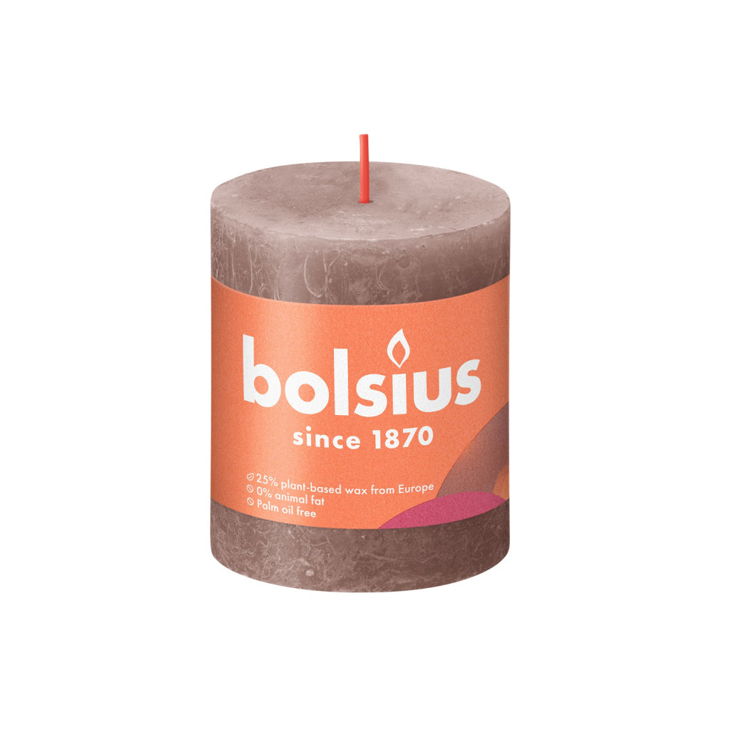 Bolsius Kaars 8X6,8 Cm Taupe Rustiek
