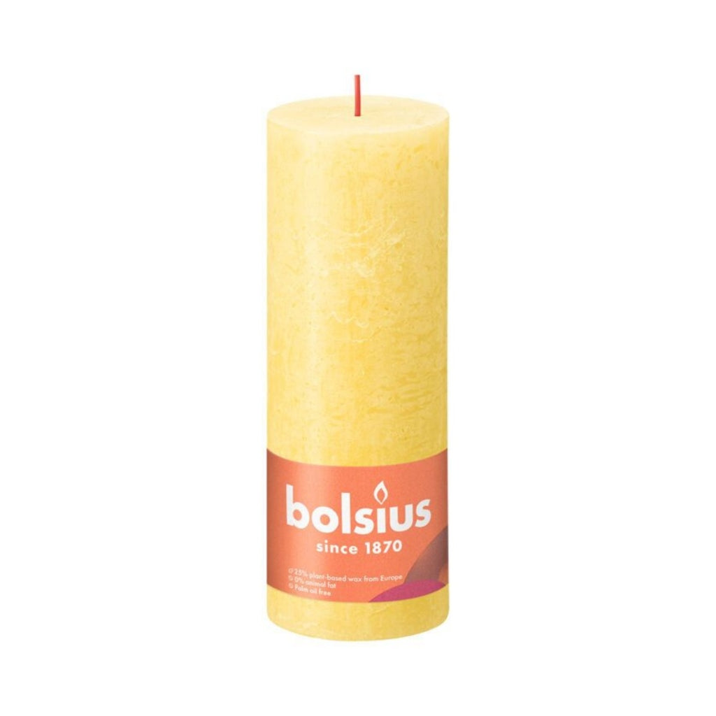 Bolsius Rustieke Stompkaars 19X6,8 Cm Sunny Yellow