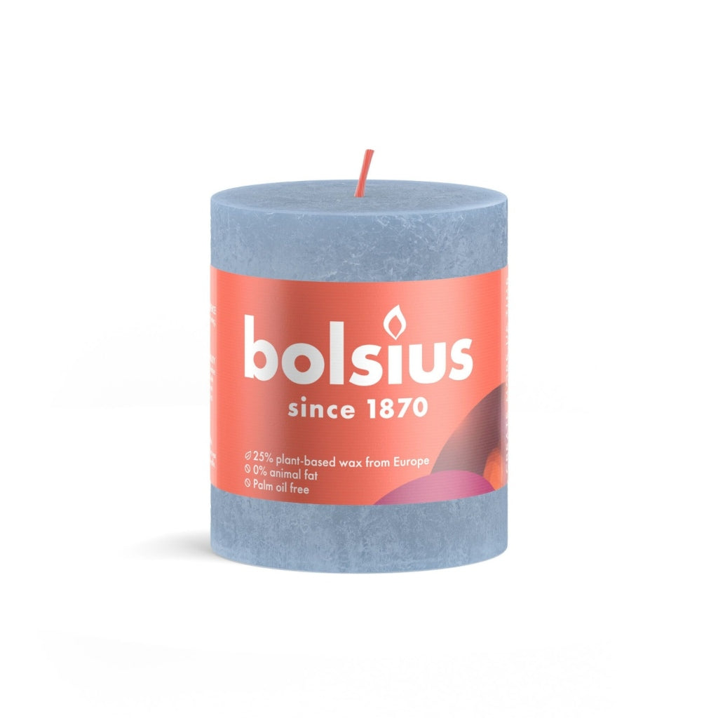 Bolsius Rustieke Stompkaars  8X6,8 Cm Sky Blue
