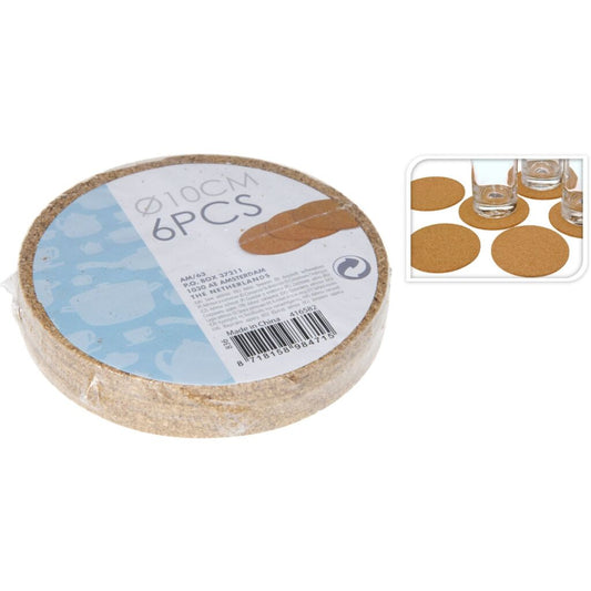 Basic Kurken Onderzetters 10 Cm 6 Stuks